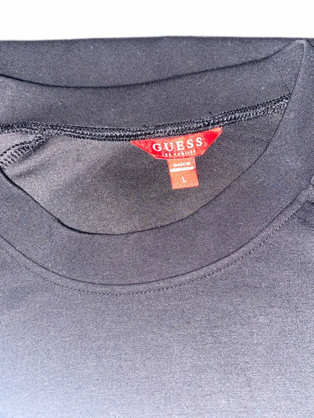 GUESS Black Crewneck Sweatshirt with Logo Sleeve Tape - Picture 3 of 4